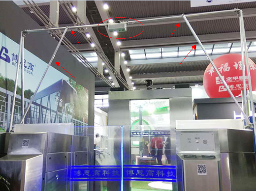 展会客流量统计计数器支架安装示意图